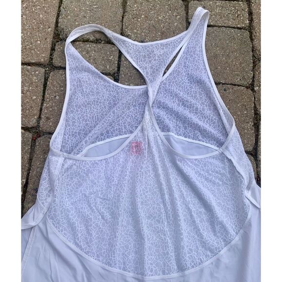 Lululemon White Racerback Lace Mesh Athletic Workout yoga Tank Top sz 8 M - Picture 5 of 6